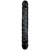 Двухсторонний фаллоимитатор Jr. Veined Double Header Bender чёрный - 30 см