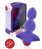 Фиолетовая анальная вибропробка с управлением через приложение - 13,5 см.