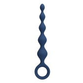 Синяя анальная ёлочка с кольцом 5 Beads Anal Bead - 20,4 см.