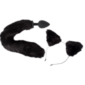 Анальная пробка с хвостом и ушки кошки Pet Play Plug and Ears