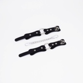 Черные кожаные наручники с кольцом