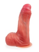 Телесный силиконовый фаллоимитатор на присоске - 16,5 см.