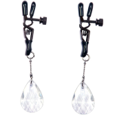 Зажимы на соски с подвесами с хрустальными капельками