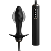 Надувная анальная пробка с вибрацией Auto-Throb черная