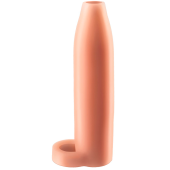 Насадка увеличитель с кольцом на мошонку Pipedream Real Feel Enhancer телесная - 14 см