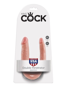 Двухсторонний фаллоимитатор King Cock U-Shaped Double малый телесный