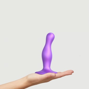 Изогнутый фаллоимитатор Strap-On-Me Dildo Plug Curvy размер S 12,5 см фиолетовый