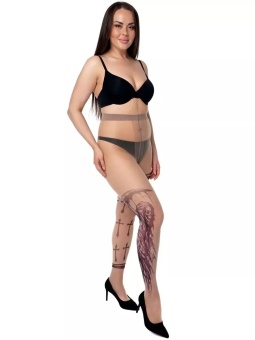 Колготки +size с принтом в виде смерти и крестов