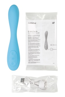 Гибкий вибратор Satisfyer G-Spot Flex 4+ с приложением голубой