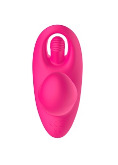 Розовый вагинально-клиторальный вибратор c функцией фингеринга