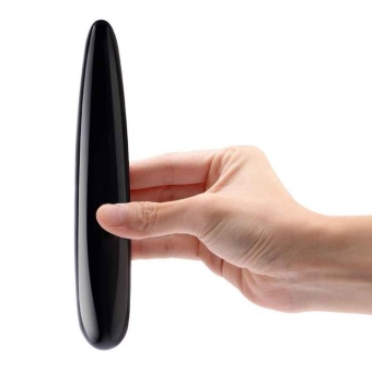 Тонкий фаллоимитатор Le Wand Crystal Slim Wand чёрный обсидиан