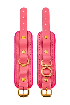 Розовые двуслойные кожаные оковы