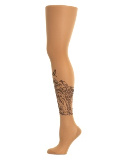 Колготки с принтом в виде девушки-дерева