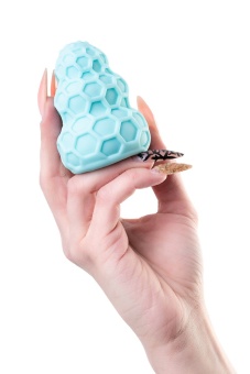 Рельефный мини-мастурбатор A-Toys Flaff бирюзовый - 8 см