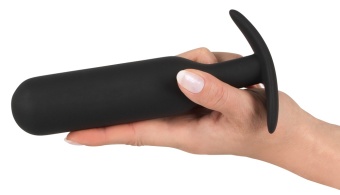 Черная утяжеленная анальная пробка Anal Trainer Medium - 18 см.
