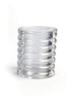 Прозрачная сквозная насадка на пенис с ребрышками