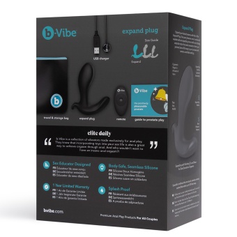 Расширяющийся вибростимулятор простаты b-Vibe Expand Plug с пультом черный