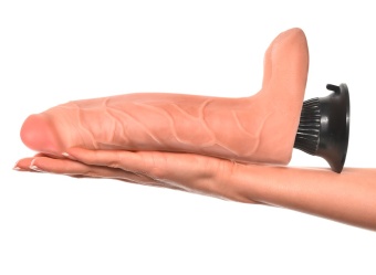 Вибратор с мошонкой на присоске Real Feel Deluxe №6 телесный