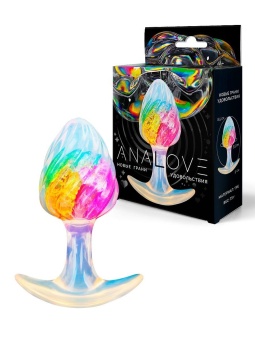 Яркая анальная пробка со спиралевидным рельефом - 9 см.