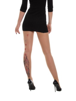 Молодежные колготки с цветным принтом в виде девушки и лайков