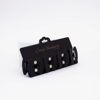 Черный кожаный ошейник из звеньев