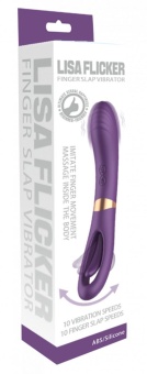 Фиолетовый силиконовый вибратор с функцией фингеринга - 23,5 см.