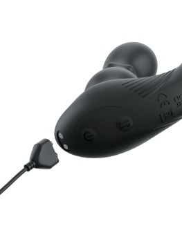 Стимулятор простаты с вибрацией эрекционным кольцом и пультом Ass-gasm Slide Glide чёрный