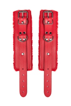 Красные наручники Anonymo из искусственной кожи