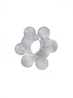 Прозрачное эрекционное кольцо с 6 стимулирующими шариками