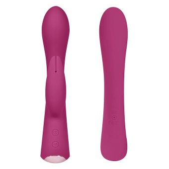 Бордовый вибромассажер-кролик 5 Silicone Bunny Love - 19,1 см.
