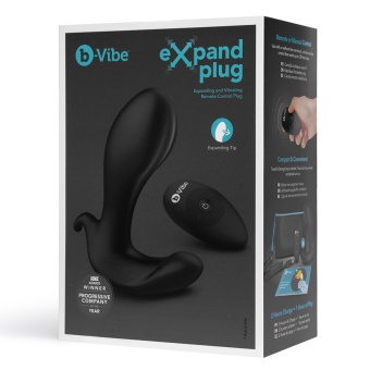 Расширяющийся вибростимулятор простаты b-Vibe Expand Plug с пультом черный