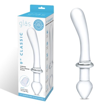 Двусторонний стеклянный фаллоимитатор Glas Classic Handblown