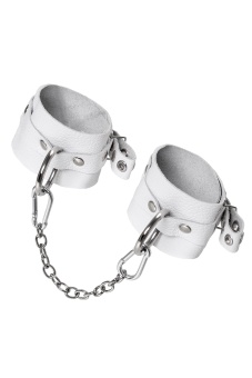 Белые мягкие кожаные оковы с люверсами
