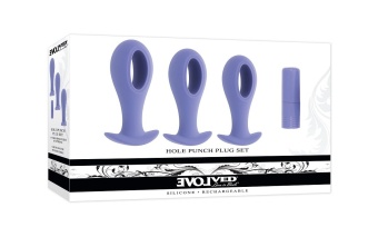 Набор из 3 анальных пробок с вибропулей Hole Punch Plug Set