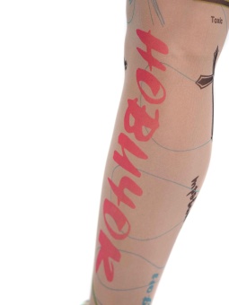 Молодежные колготки с цветным принтом в виде надписей