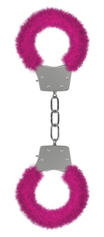 Розовые пушистые наручники OUCH! Pink