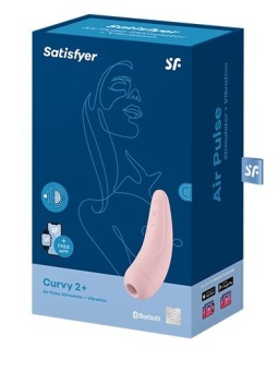 Вакуумный стимулятор Satisfyer Curvy 2+ с приложением  розовый