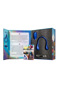 Синий многофункциональный вибратор Etern с пультом ДУ