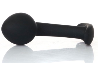 Черная анальная втулка Curved - 9 см.