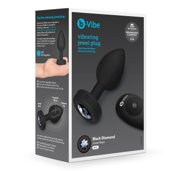 Вибропробка b-Vibe Vibrating Jewel Plug с кристаллом и пультом - 10,5 см