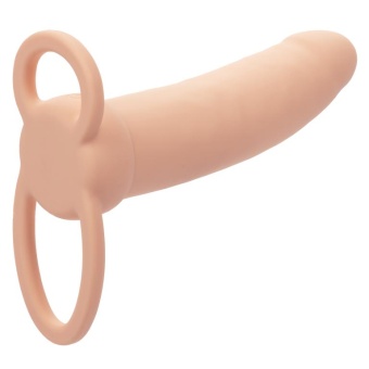 Насадка для двойного проникновения с вибрацией Thick Dual Penetrator телесная
