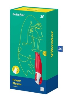 Вибратор Satisfyer Power Flower с лепестками красный