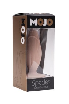 Анальная пробка Mojo Spades Small Butt Plug малая телесная  - 7 см