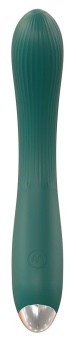 Зеленый вибратор для G-точки - 20 см.