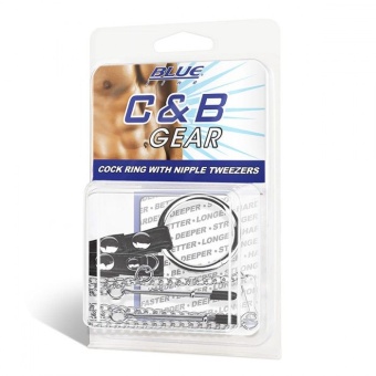 Кольцо на член с зажимами для сосков Cock Ring with Nipple Tweezers
