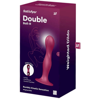 Фаллоимитатор Satisfyer Double Ball-R с внутренними шариками малиновый