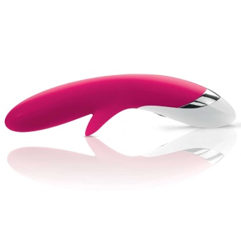 Вибратор с клиторальным стимулятором Mystim Danny Divido вишнёвый