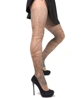 Колготки с принтом в виде ветвей