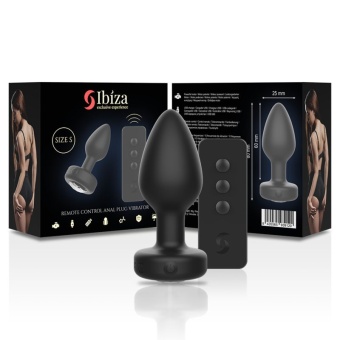 Черная анальная вибропробка с пультом ДУ