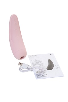 Вакуумный стимулятор Satisfyer Curvy 2+ с приложением  розовый
